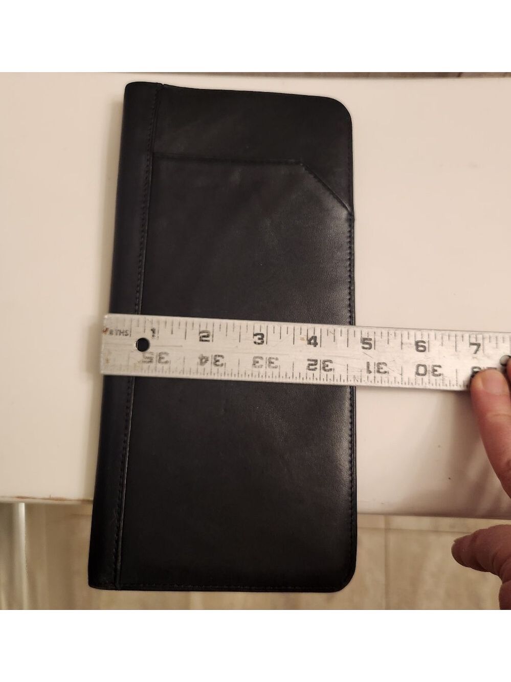 El Portal Black Leather  Travel Wallet Organizer Checkbook Passport Credit Cards - Picture 12 of 13